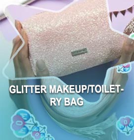 Glitter makeup bag