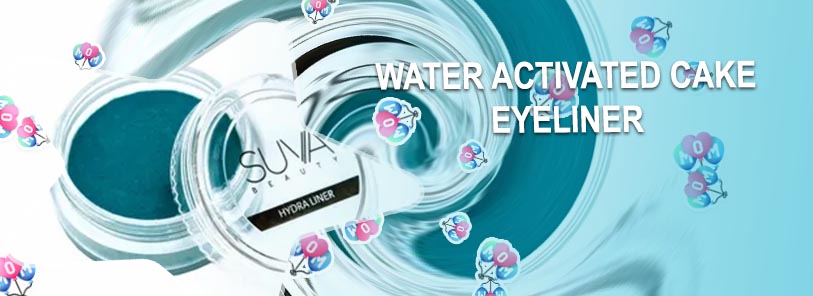 Water activated cake eyeliner